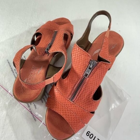 Aerosoles heel rest women's coral sandels 7.5 duffle bog leather - Picture 13 of 14